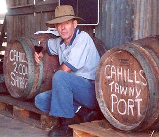 John Cahill with the 2003 Shiraz and Tawny